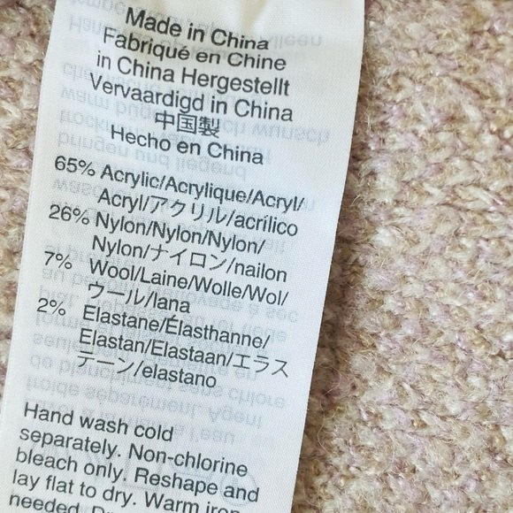 J.Crew Chevron Tan Crew Wool Blend Sweater Medium - Picture 4 of 4